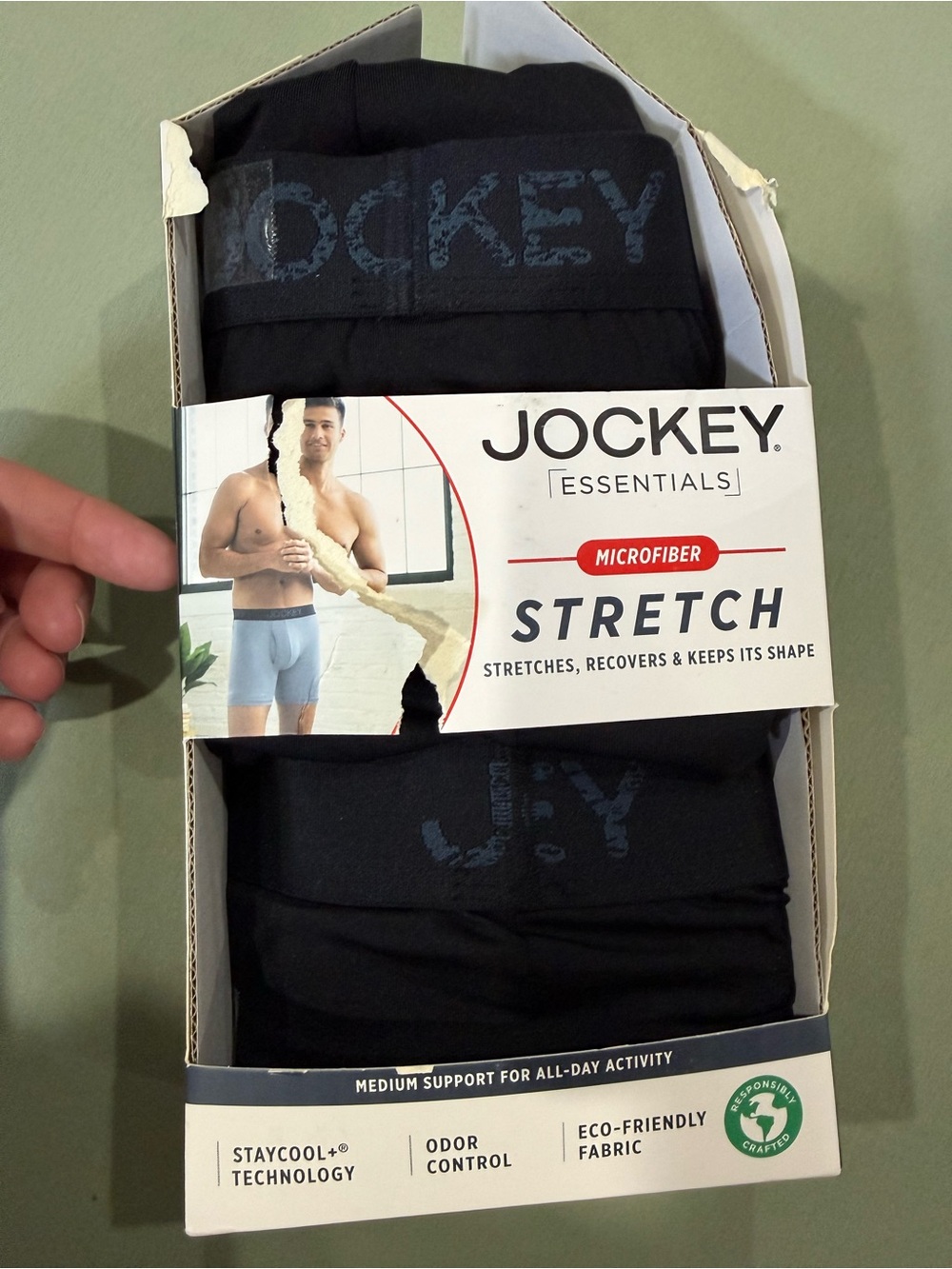 Jockey Black Microfiber Stretch Boxer Briefs - Men's 3-Pack